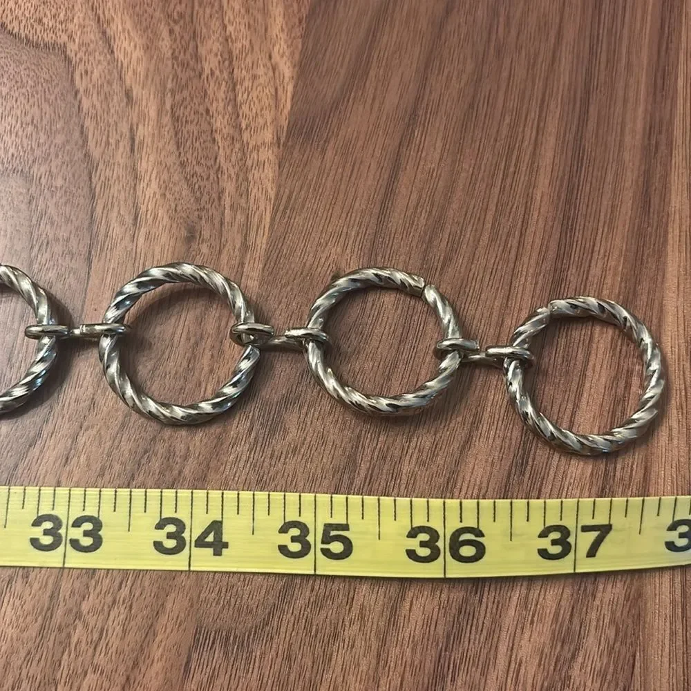 Silver Twisted Circle Chain Belt